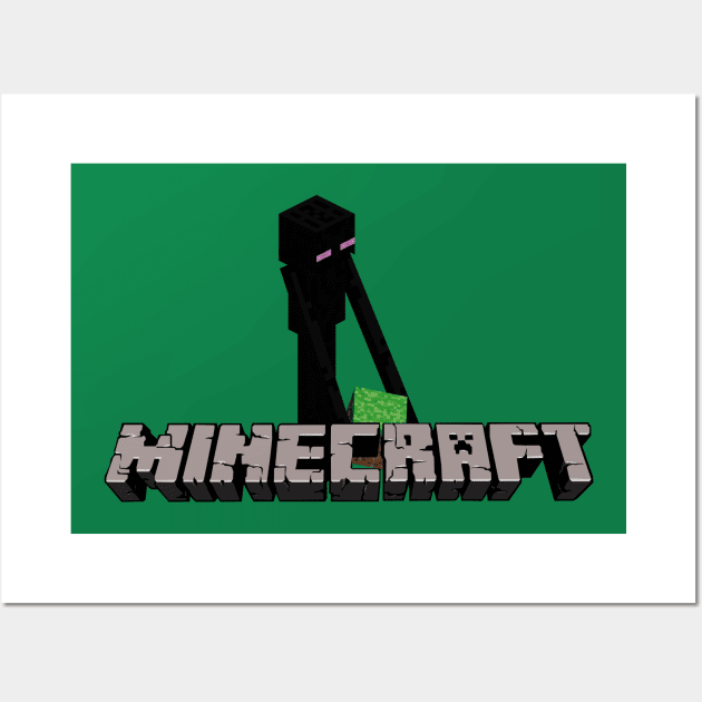 Minecraft logo enderman Wall Art by nerd-studios